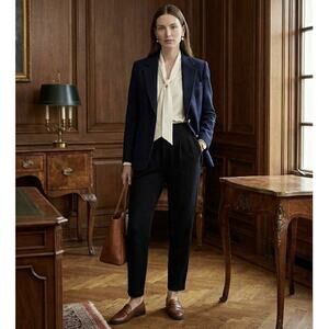 VTG St John Black Santana Knit Pleated Pants USA 6 Old Money Quiet Luxury Caree